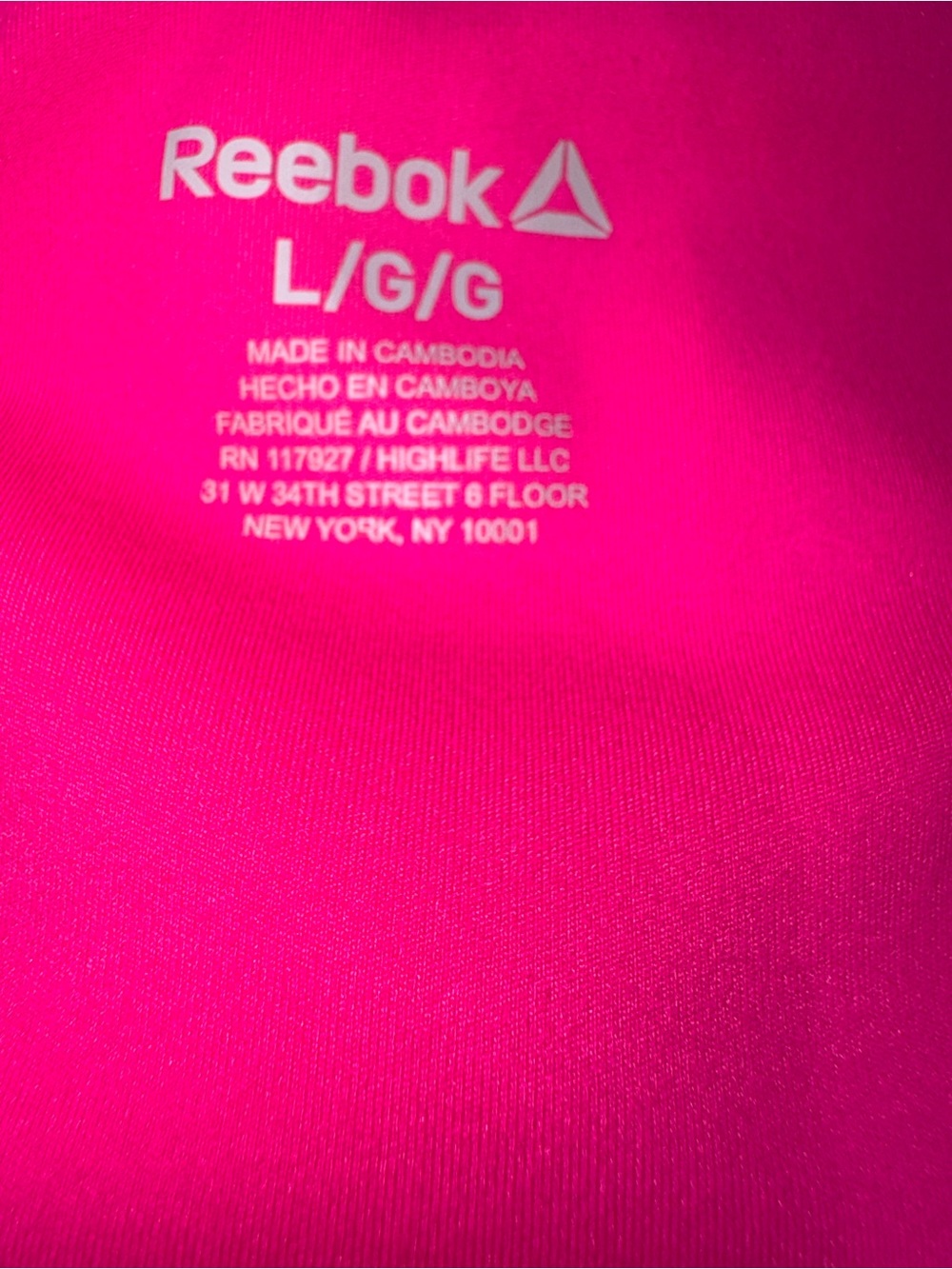 Reebok Vibrant Hot Pink Biker Shorts Athletic w Zipper Pocket – Size Large - EUC - Picture 3 of 6